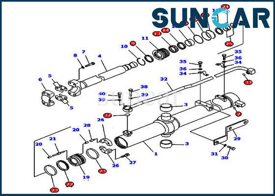 ซื้อ 707-99-24555 ชุดซีลซ่อมกระบอกสูบน้ำหนักเคาน์เตอร์สำหรับ D85C-21 Komatsu Crawler Dozers online manufacture