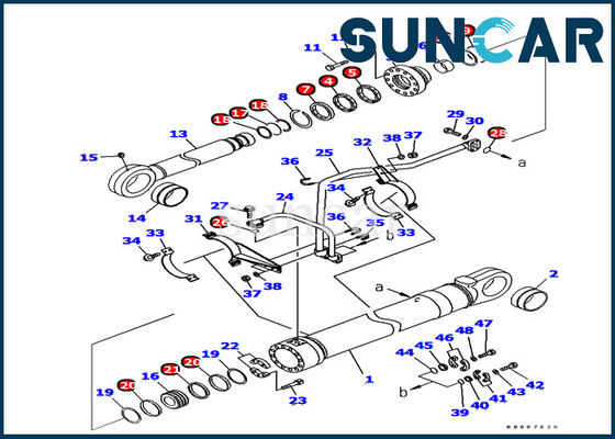ซื้อ Komatsu Service Kit 707-99-77050 Bucket Cylinder Seal Kits สำหรับ PC1250-8 Excavator replacement online manufacture