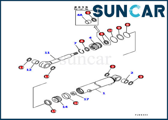 ซื้อ 707-98-11310 ชุดบริการกระบอกไฮดรอลิกบูมสวิง Komatsu PC12R-8 ชุดซีลซ่อมกระบอก online manufacture