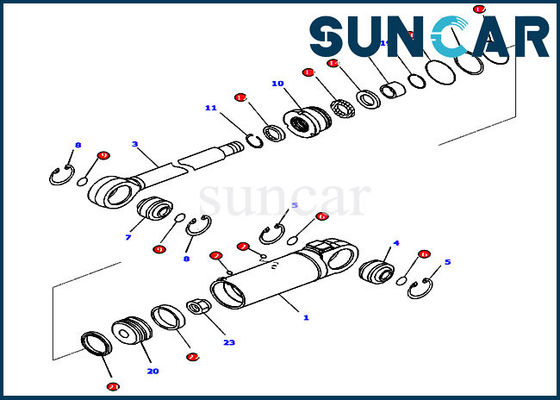 ซื้อ 707-99-43740 7079943740 Dozer Blade Tilt Cylinder Seal Kit เหมาะกับ D65PX-16 Komatsu ชิ้นส่วนภายใน online manufacture
