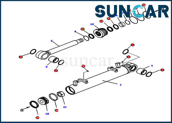 ซื้อ 707-99-34270 Trimming Sealing Kit R.H. Cylinder D65EX-16 Komatsu Repair Service Kit online manufacture