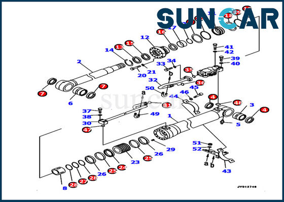 ซื้อ Komatsu รถขุด 707-99-46440 ชุดซ่อมกระบอกสูบบูม PC190LC-8 Model Service Kit online manufacture
