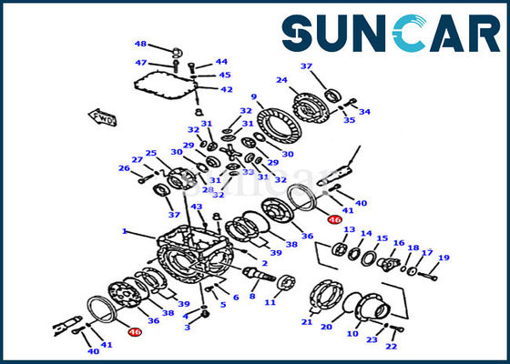ซื้อ 419-33-21710 กระปุกเกียร์เพลาหน้าซีลแหวนสำหรับ WA300-3A WA320-3 Komatsu Loader Seal online manufacture