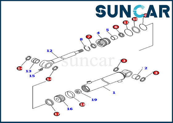 ซื้อ 707-98-11220 Komatsu Boom Swing Cylinder Seal Kit PC14R-3 ชุดซ่อมกระบอกไฮดรอลิก Assy online manufacture