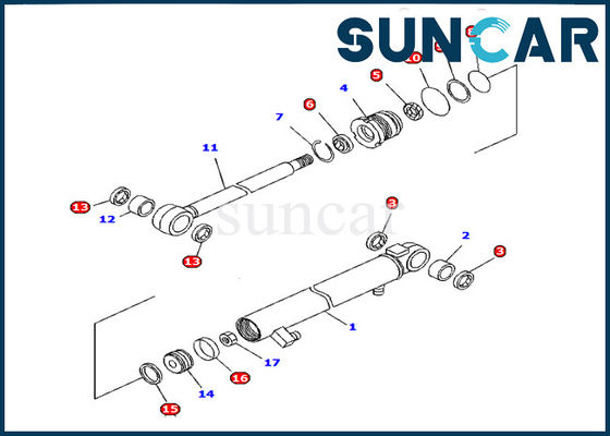 ซื้อ Komatsu Service Kit 707-98-13960 ชุดซีลกระบอกสูบแขนต้านทานน้ำมัน Excavator PC15R-8 online manufacture