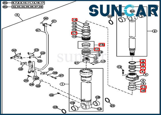 ซื้อ 4S00715 ชุดบริการกระบอกสูบบูม John Deere 240DLC 250GLC Excavator Replacement Seal Kit online manufacture
