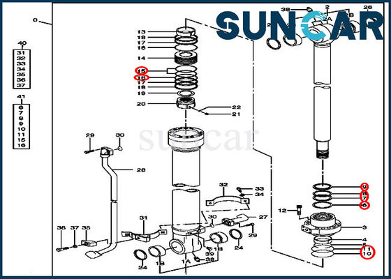 ซื้อ Bucket Seal Kit 4467381 ชุดบริการกระบอกไฮดรอลิกสำหรับชิ้นส่วน Deere 180 160C online manufacture