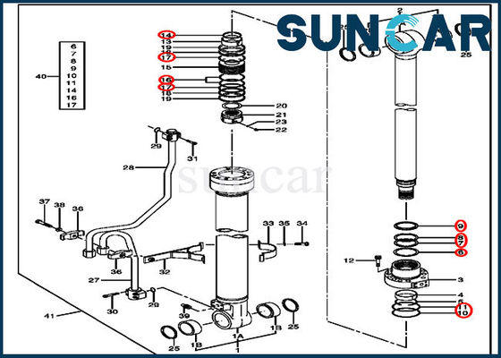 ซื้อ 4662895 Boom Seal Repair Kit ส่วนประกอบกระบอกสูบสำหรับ 120C 120D John Deere อะไหล่ online manufacture