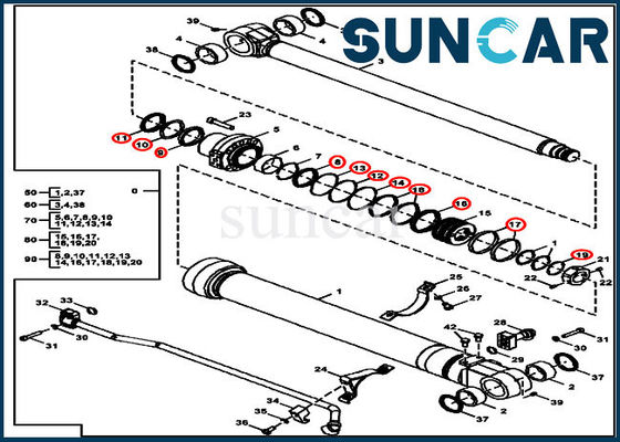 ซื้อ ชุดซีลซ่อมกระบอกสูบ FYA00012901 ชุดซีลถังสำหรับ 135G 130G รถขุด John Deere online manufacture