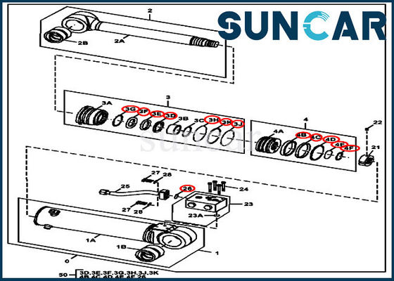 ซื้อ ชุดซ่อมซีลกระบอกใบมีดไฮดรอลิก 4669900 เหมาะกับเครื่องจักรก่อสร้าง Deere 220DW 190GW 220DW online manufacture