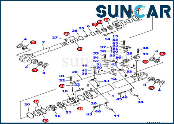 ซื้อ 707-99-85340 Arm Cylinder Sealing Kit ชุดบริการรถขุดสำหรับ Komatsu รุ่น PC1800-6 online manufacture