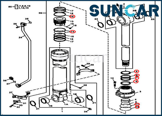 ซื้อ 4662066 ชุดซ่อมถัง John Deere 240DLC 2454D ISO9001 ซีลกระบอกไฮดรอลิก online manufacture