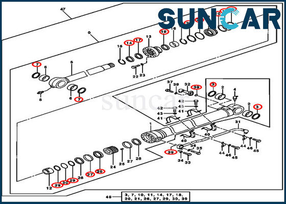 ซื้อ ชุดซีลถัง 4640108 ชุดเปลี่ยนซีลกระบอกสำหรับ 370C 3554 John Deere online manufacture