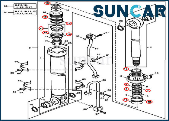 ซื้อ ชุดซีลน้ำมันไฮดรอลิก 4S00956 ชุดซ่อมกระบอกสูบแขนสำหรับ John Deere 450LC 200LC 450CLC online manufacture