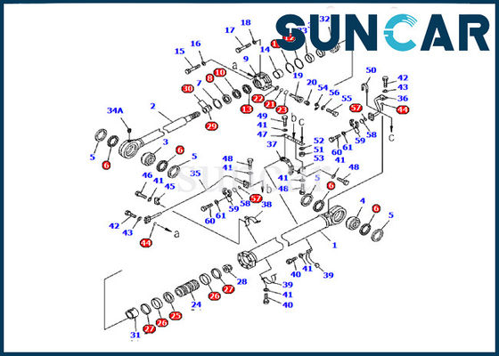 ซื้อ 707-99-77210 ชุดซีลกระบอกสูบถัง Komatsu รถขุด PC1600-1 ชุดซ่อมชุดบริการด้านในไฮดรอลิก online manufacture