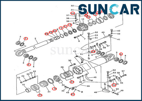 ซื้อ 707-99-87660 Komatsu Excavator 2nd Boom Cylinder Seal Kit PC1600-1 อะไหล่ภายในกระบอกสูบไฮดรอลิก online manufacture