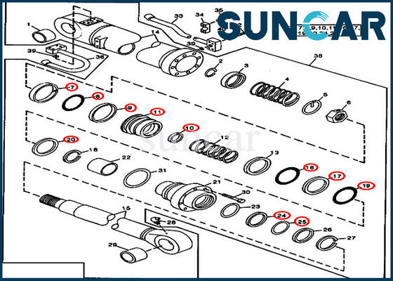 ซื้อ AT264444 Arm Sealing Kit ISO9001 490 John Deere Cylinder Repair Seal Kit online manufacture