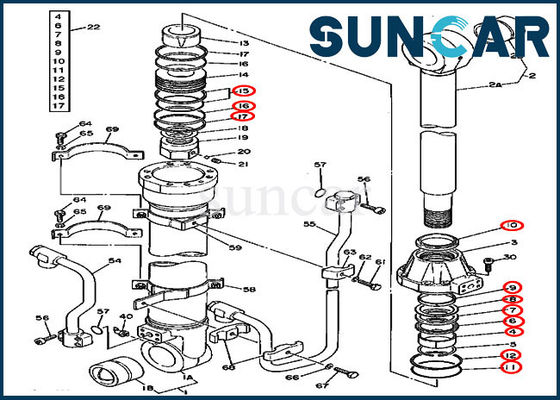 ซื้อ AT194335 Boom Bucket Cylinder Seal Kit Excavator Service Kit เหมาะกับ 595D 590D JOHN DEERE online manufacture