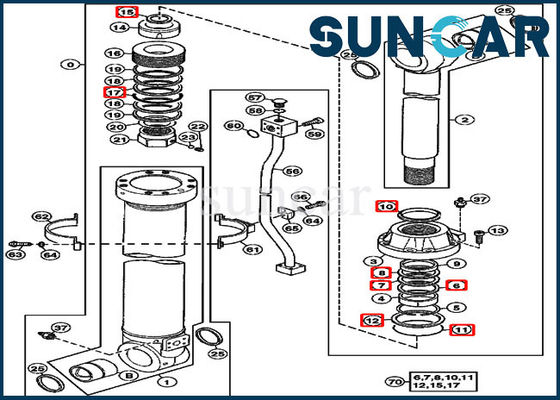 ซื้อ 4438684 John Deere Arm Seal Kit 670GLC 650DLC ชุดบริการเปลี่ยนกระบอกไฮดรอลิก online manufacture