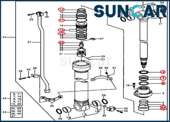 ซื้อ 4364916 ส่วนประกอบกระบอกสูบบูมยาวซุปเปอร์สำหรับ 200LC JOHN DEERE Repair Seal Kit online manufacture