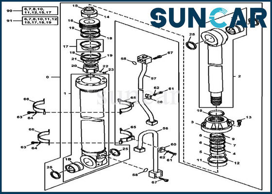 ซื้อ JOHN DEERE Seal Kit AT302758 Dipper Stick Arm Cylinder สำหรับเครื่องจักรก่อสร้าง online manufacture