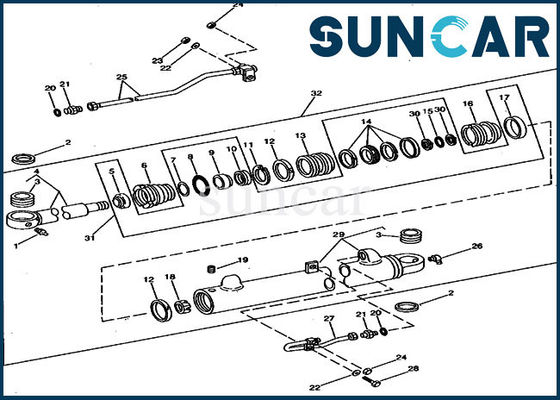 ซื้อ 693B 690B JOHN DEERE ชุดกระบอกสูบ RE12315 ชุดซีลซ่อมบูมขุด online manufacture