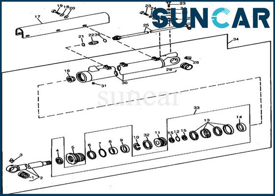 ซื้อ JOHN DEERE RE15906 ชุดซ่อมกระบอกสูบกระบอกสูบทดแทนเหมาะกับ 690 690B Excavator online manufacture