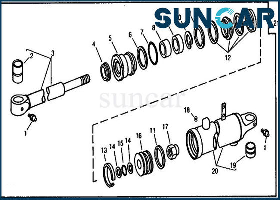 ซื้อ RE18951 Arm Cylinder Repair Seal Kit Excavator 690C John Deere ชุดซ่อมไฮดรอลิก online manufacture