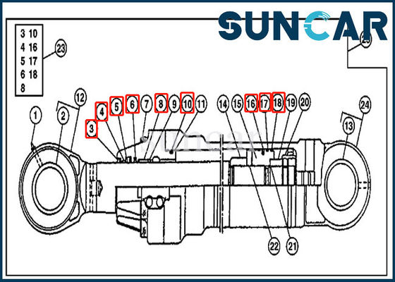 ซื้อ 690D 790D JOHN DEERE AT194293 Arm Seal Kit ชุดบริการกระบอกไฮดรอลิก online manufacture