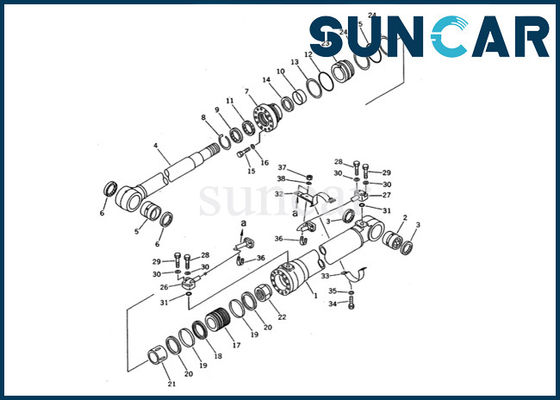 ซื้อ 707-99-47600 ชุดซีลกระบอกสูบบูม Komatsu PC200-5 รถขุดชิ้นส่วนภายในชุดบริการปิดผนึก online manufacture