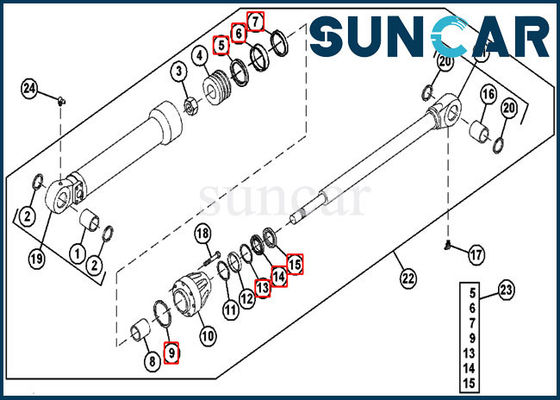 ซื้อ ซีลไฮดรอลิก AH144593 Bucket Cylinder Seal Kit สำหรับ 690ELC รถขุด John Deere online manufacture