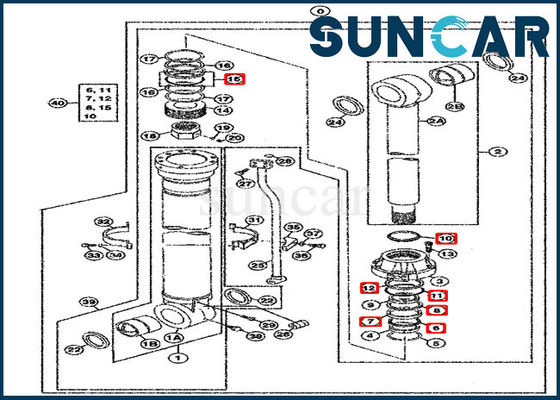ซื้อ 4405053 ชุดซีลกระบอกไฮดรอลิก 750 800C 850DLC John Deere Oil Sealing Kit online manufacture