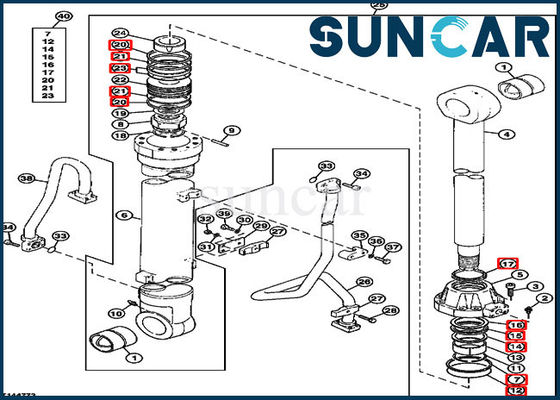ซื้อ AT194457 Hydraulic Boom Cylinder Seal Kit Fits Excavator 790 John Deere online manufacture