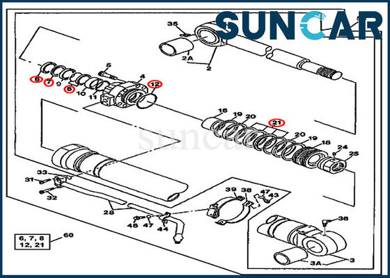 ซื้อ AT196468 Bucket Cylinder Repair Seal Kit 790ELC John Deere Mechanical Sealing Kit online manufacture