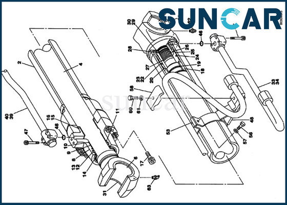 ซื้อ LZ00448 ชุดซีลกระบอกไฮดรอลิก CASE รุ่น CX130 Excavator Boom cylinder Sealing Kit online manufacture