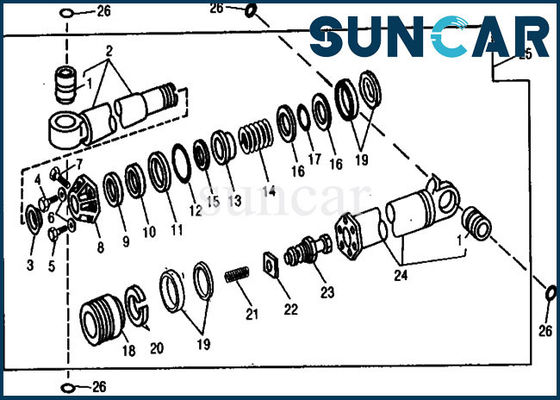ซื้อ AR105293 กระบอกไฮดรอลิก Deere Parts 890 Crowd Seal Repair Kit ชุดบริการขุด online manufacture