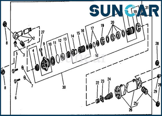 ซื้อ AR105672 Bucket Cylinder Service Kit Excavator 890A ชุดซีลไฮดรอลิก John Deere online manufacture