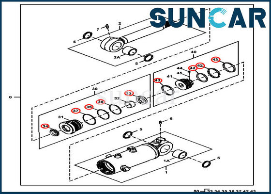 ซื้อ ชุดซีลของรถขุด FYD00005420 ชุดบริการกระบอกใบมีดสำหรับ John Deere 35G online manufacture