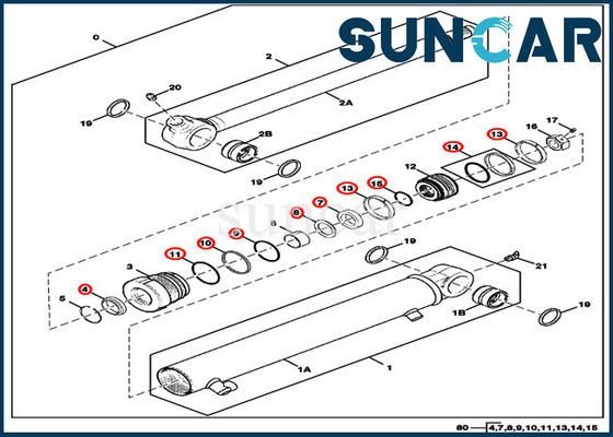 ซื้อ Arm Seal Kit FYD00003882 ชุดซ่อมกระบอกสูบเหมาะกับรถขุด 17D JOHN DEERE Parts online manufacture