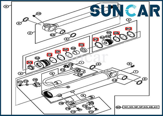 ซื้อ 4667454 ชุดซีลกระบอกสูบถัง 17D John Deere ชุดเปลี่ยนไฮดรอลิก online manufacture