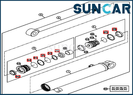 ซื้อ Deere Seal Kits 4667621 Span Cylinder Sealing Kit เหมาะกับรถขุดรุ่น 17D online manufacture