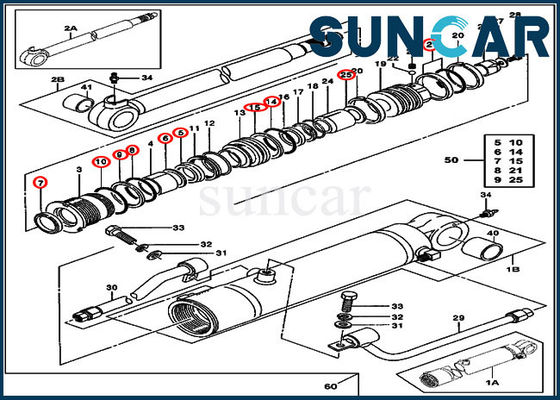 ซื้อ 0843613 Arm Sealing Kit Deere Cylinder Seal Repair Kit เหมาะกับ JOHN DEERE 50ZTS 35ZTS online manufacture
