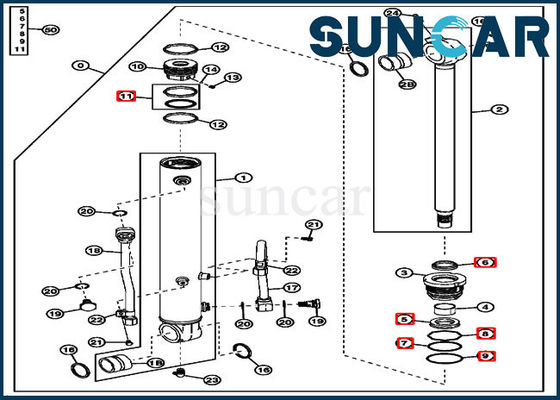 ซื้อ 4614069 Bucket Seal Kit ชุดบริการกระบอกสูบ ISO9001 Deere Mechanical Sealing Parts online manufacture
