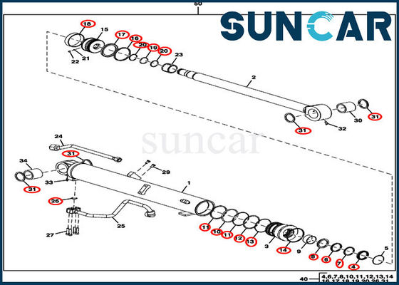 ซื้อ 60D 60G Deere ชุดซีลไฮดรอลิก FYD00000085 Boom Cylinder Replacement Kit online manufacture