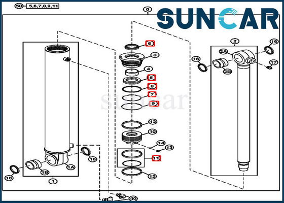 ซื้อ ชุดซ่อมกระบอกสูบบูมสวิง 4687561 John Deere Replacement Seal Kit online manufacture