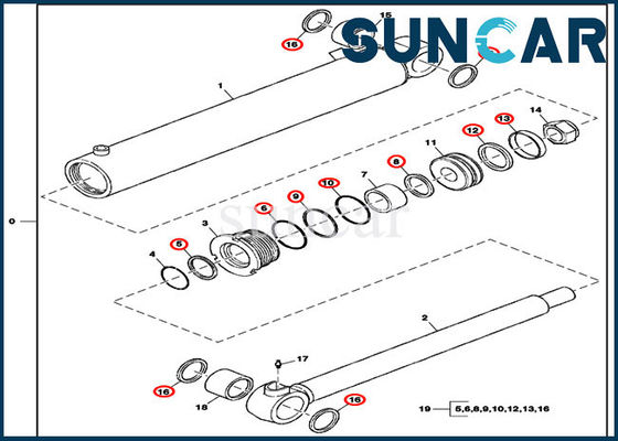 ซื้อ FYD00003973 Boom Swing Seal kits เหมาะกับ 60D Deere Excavator Seal Replacement Kit online manufacture
