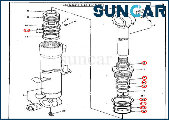 ซื้อ 4217004 ชุดซีลซ่อมถัง 70D Deere ชุดซีลกระบอกไฮดรอลิก online manufacture