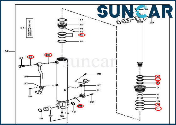 ซื้อ 4464986 ชุดปิดกระบอกถัง สําหรับรุ่น 75D, 85D, 75C, 80C ของจอห์น ดีร์ online manufacture