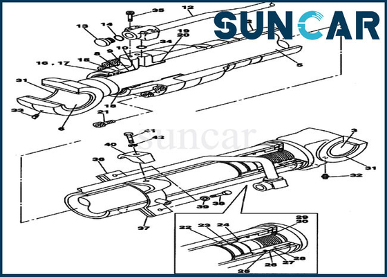 ซื้อ LZ009410 Boom Seal Kits ชุดซ่อมกระบอกสูบสำหรับ CASE Excavator CX135SR online manufacture