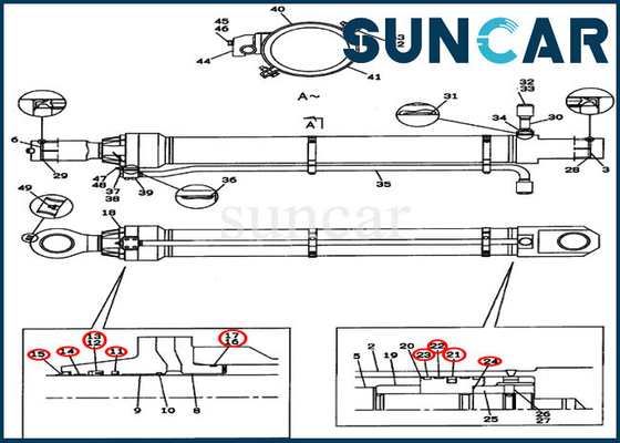 ซื้อ LZ00313 ชุดบริการกระบอกสูบถัง CX800 Case Excavator ชุดซีลแขนไฮดรอลิก online manufacture
